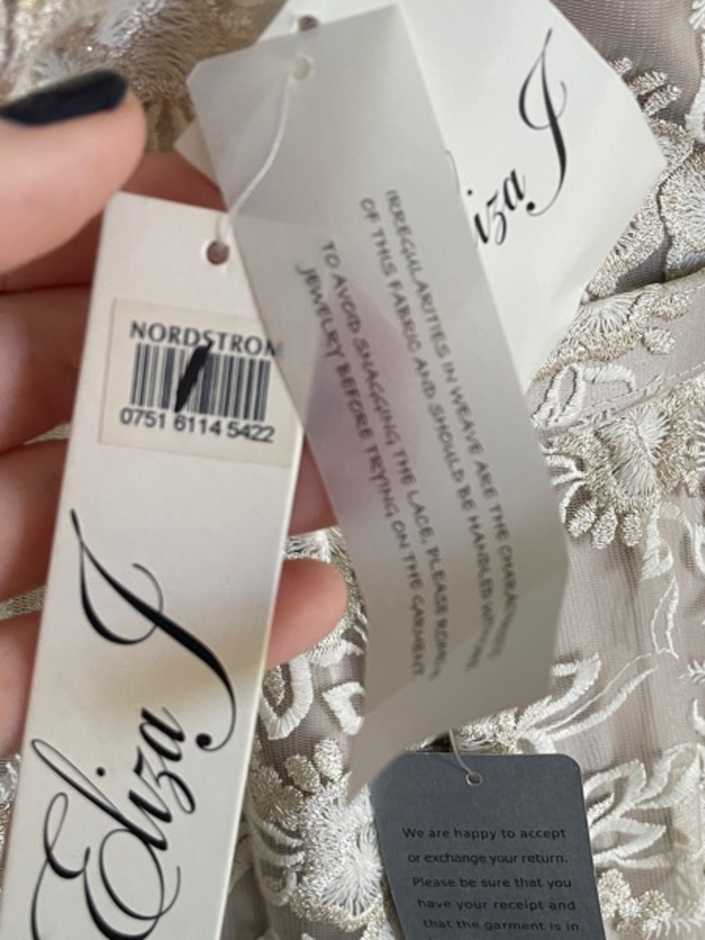 NWT Eliza J Gold Lace Dress with Belt Pockets Bridal Mitzvah Elegant 4P - Picture 8 of 16